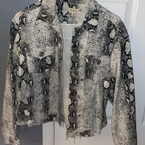 Adorable snake skin denim jacket